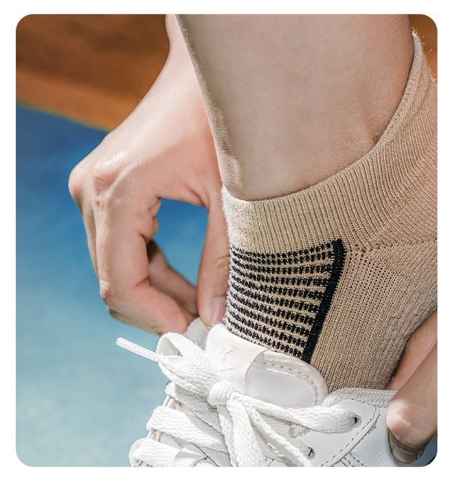 Шкарпетки низькі Naturehike NH21FS014, 2 пари (бежеві, чорні), розмір L