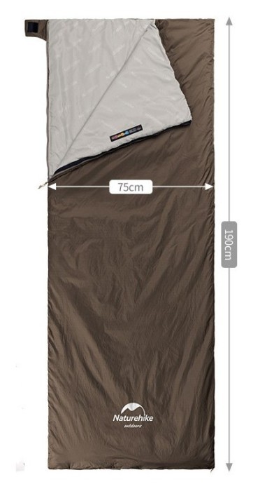 Спальник надлегкий Naturehike Summer LW180 NH21MSD09 правий, (15°C), p-p M, коричневий