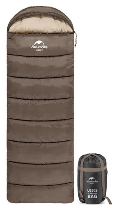 Спальник з капюшоном Naturehike U150 NH20MSD07, (11°C), лівий, коричневий
