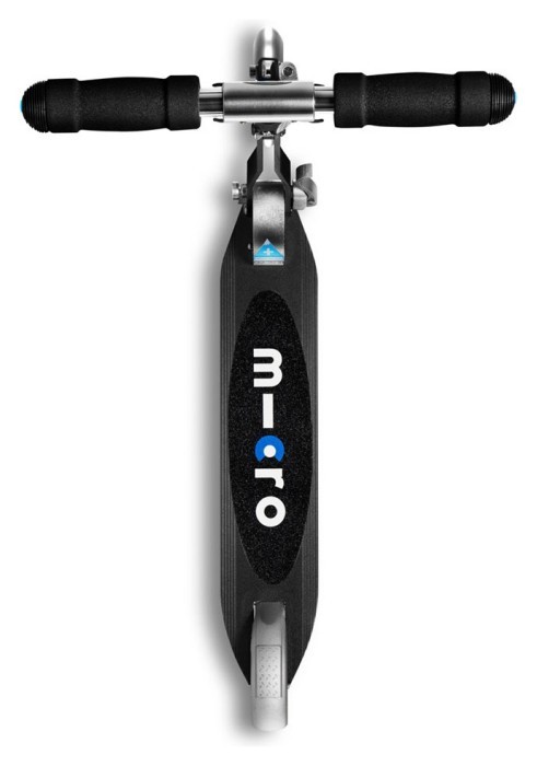 Самокат MICRO серии "Sprite LED" – ЧОРНИЙ (складаний, до 100 kg, двоколісний, світло)