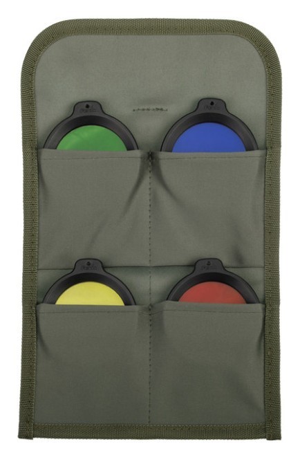 Набір із 4 фільтрів (синій, жовтий, зелений, червоний) для ліхтарів Fenix серії HT18 (у комплекті є сумка для зберігання)