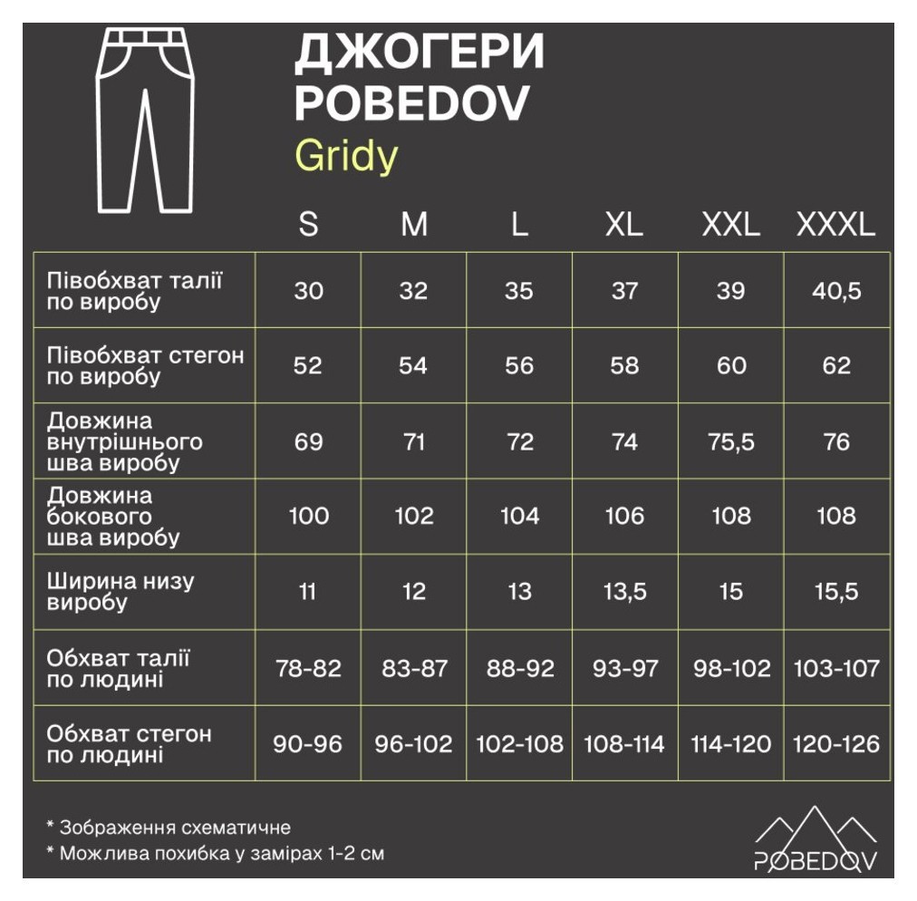 Джогери Pobedov Gridy Чорний S PNjo3 175Sba