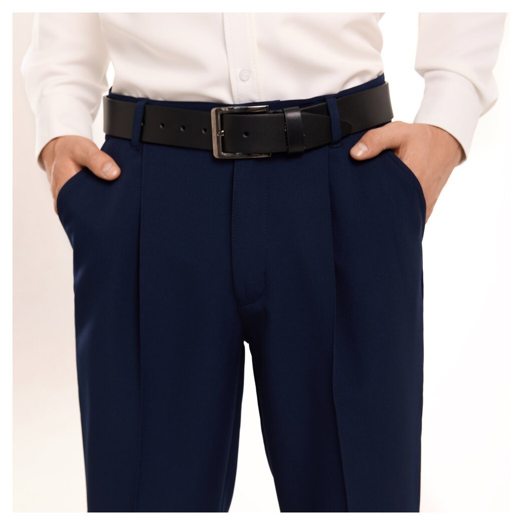 Темно-сині штани демісезонні для чоловіків. Штани Pobedov Legend сині з костюмки