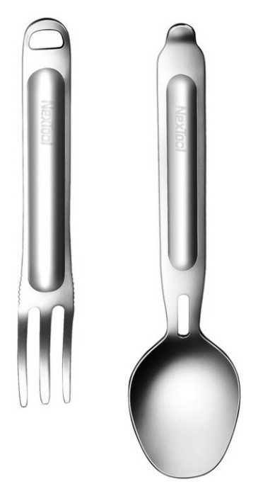 Туристичний набір ложка-виделка NexTool Portable Stainless Steel Tableware, нержавіюча сталь