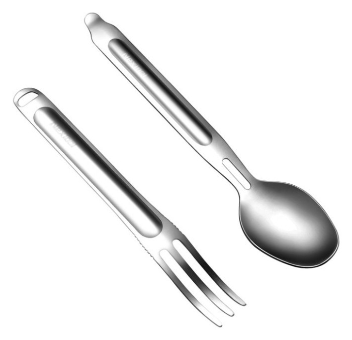 Туристичний набір ложка-виделка NexTool Portable Stainless Steel Tableware, нержавіюча сталь