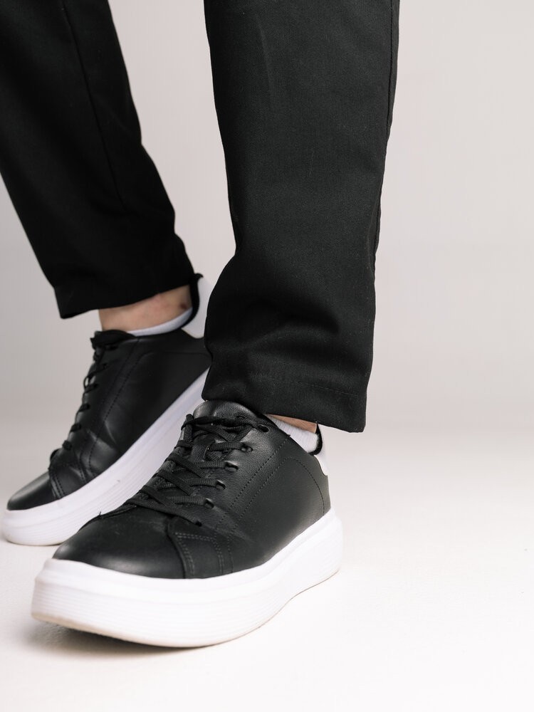 Чоловічі чорні штани демісезонні котонові прямого крою Pobedov Step BATAL