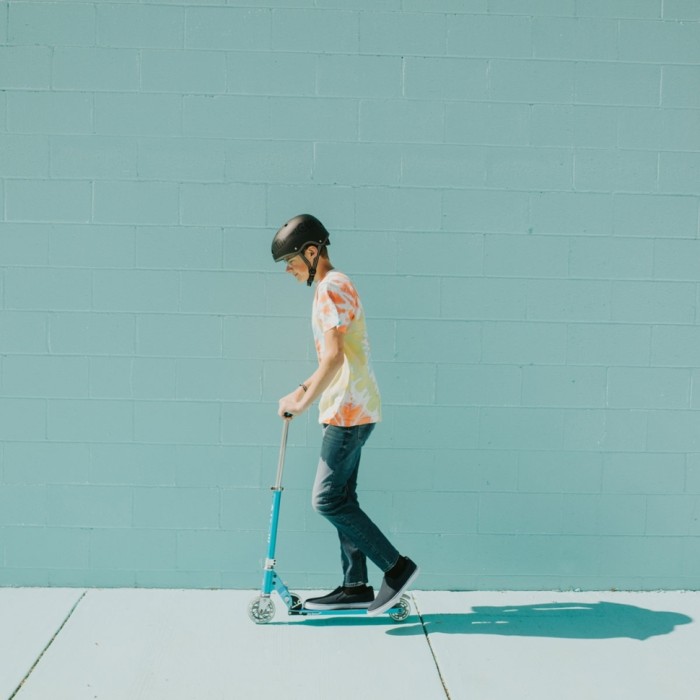 Самокат MICRO серії "Sprite LED" – БЛАКИТНИЙ ОКЕАН (до 100 kg, двоколісний, світло)