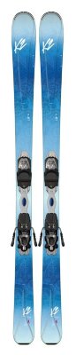 Лижі гірські комплект K2 LUV 75+ERP 10 TL 142см Blue/white (10A0404.122.1+10A1009.122.1)