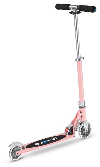 Самокат MICRO серії "Sprite LED" - НЕОНОВА ТРОЯНДА (складаний, до 100 kg, двоколісний, світло)