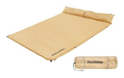 Матрац туристичний із подушкою, самонадувний двомісний Naturehike CNH22DZ013,196x132x3 см, жовтий