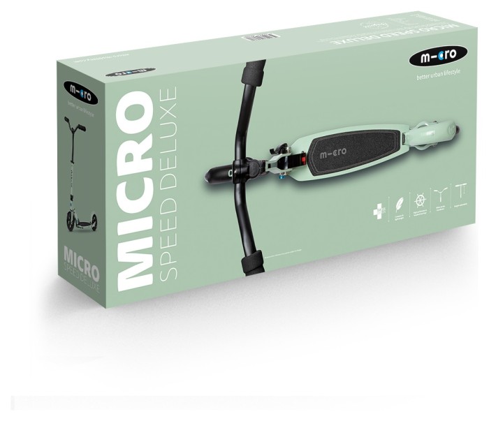 Самокат MICRO серії "Speed Deluxe" - КОЛІР ЗЕЛЕНОЇ ГЛИНИ (складаний, до 100 kg, двоколісний)