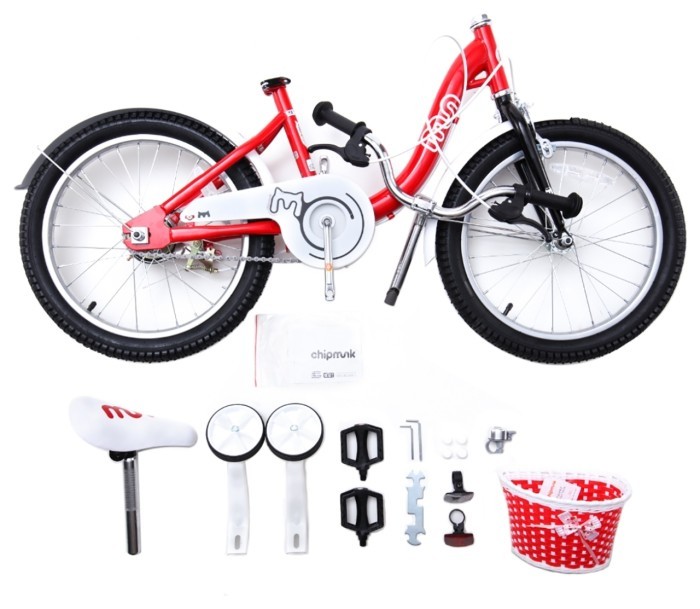 Велосипед дитячий RoyalBaby Chipmunk MM Girls 18", OFFICIAL UA, червоний