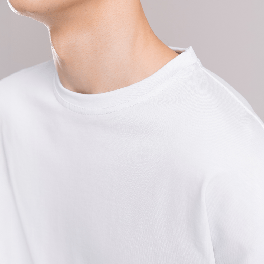 Однотонна біла футболка для чоловіків. Чоловіча біла футболка оверсайз Pobedov Nude