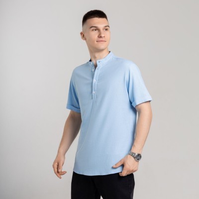 Чоловіча сорочка з коротким рукавом блакитна Pobedov Molodist'