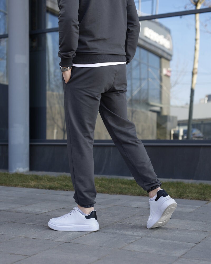 Чоловічі штани джогери з кишенями темно-сірі Pobedov 95