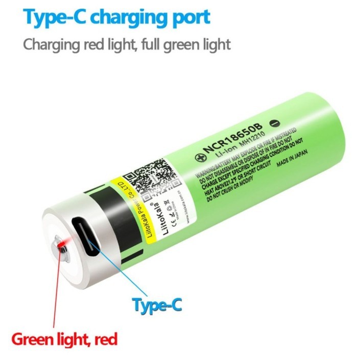 Акумулятор LiitoKala Lii-USB-34B 18650 3400mah