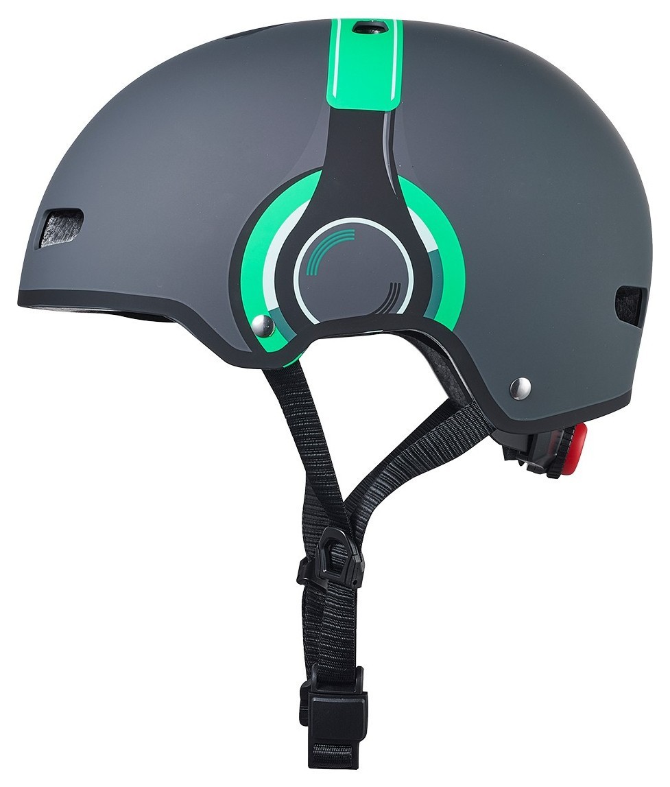 Захисний шолом MICRO - ЗЕЛЕНИЙ З МАЛЮНКОМ НАВУШНИКІВ (52-56 cm, M, світло)