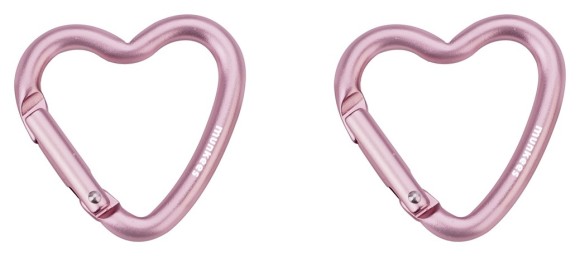 Munkees 32201 карабіни Mini Heart 2-Pack pink