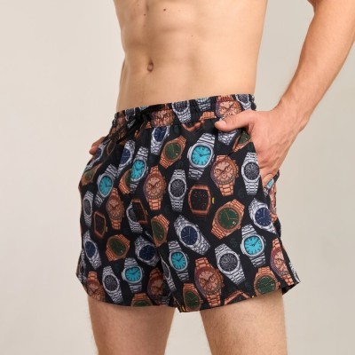 Принтовані чоловічі шорти для плавання Pobedov Pool day Hodynnyky