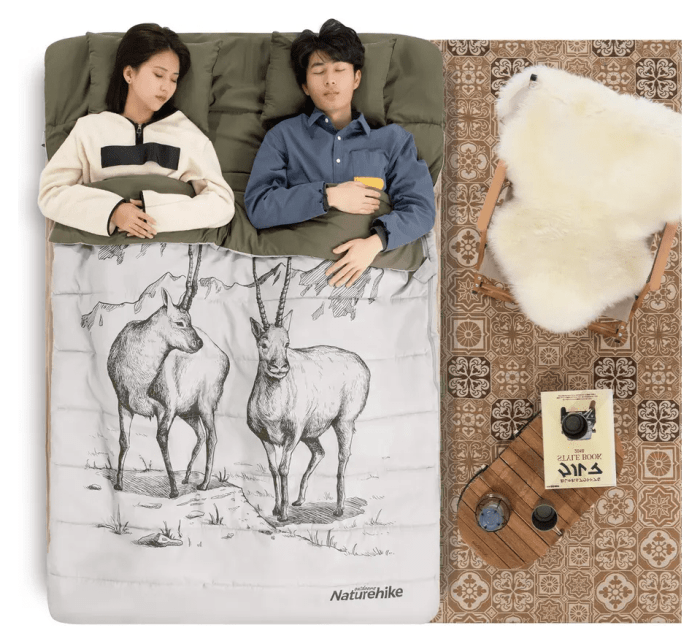 Спальний мішок двомісний із подушками Naturehike NH21MSD06, зелений