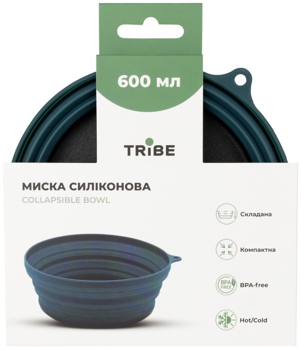 Миска Tribe Collapsible Bowl 600 мл силіконова T-FF-0029, ocean