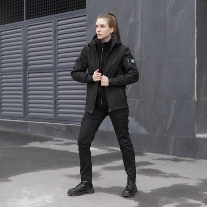 Жіноча тактична чорна куртка Pobedov Motive