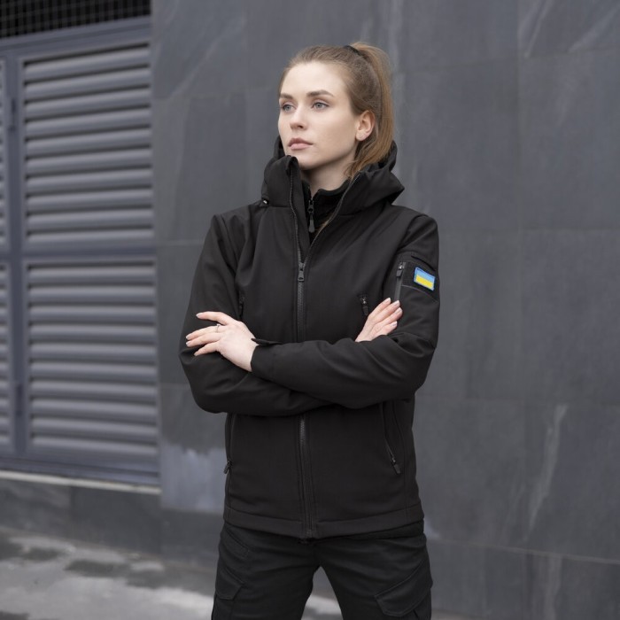 Жіноча тактична чорна куртка Pobedov Motive