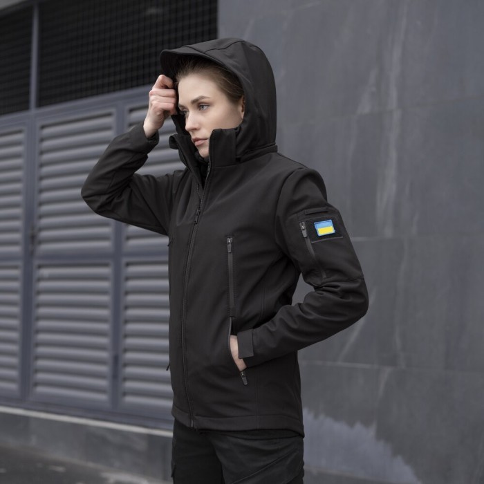 Жіноча тактична чорна куртка Pobedov Motive