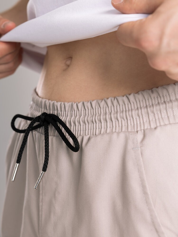 Чоловічі бежеві штани демісезонні котонові прямого крою Pobedov Step