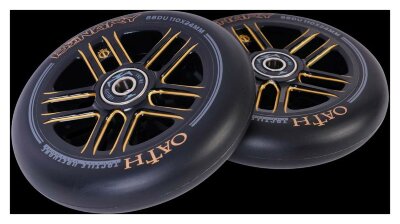 Колеса для трюкового самокату Oath BINARY 110мм x 24мм (пара) - Black/Orange