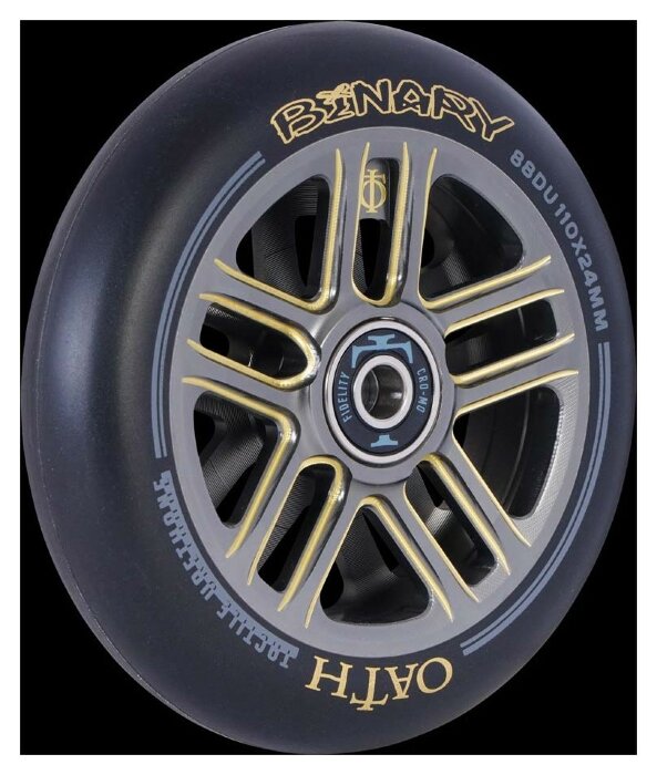 Колеса для трюкового самокату Oath BINARY 110мм x 24мм (пара) - Black/Orange