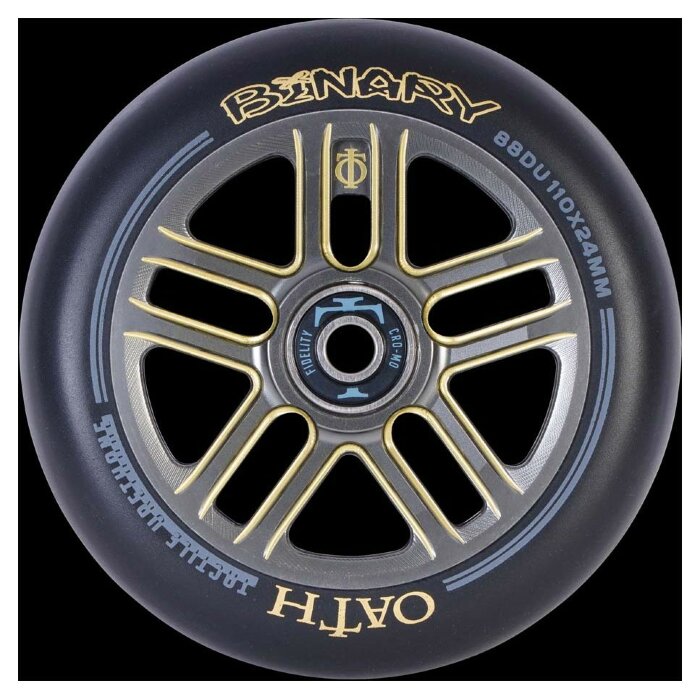 Колеса для трюкового самокату Oath BINARY 110мм x 24мм (пара) - Black/Orange