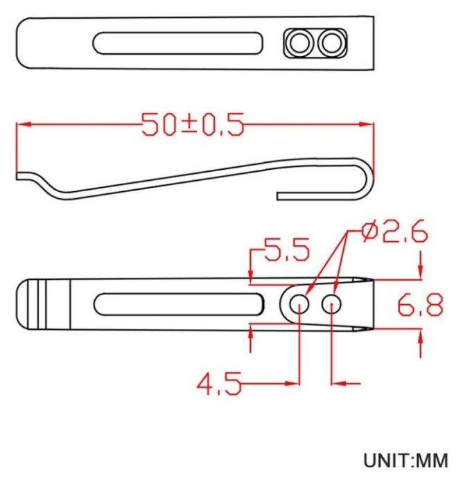 Кліпса кишенькова сталева чорна Civivi без гвинтів CA-05A-V1