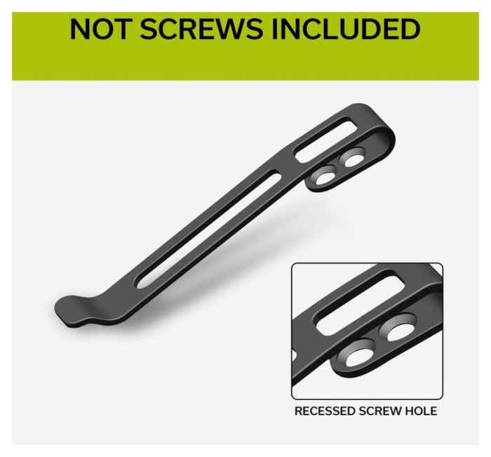 Кліпса кишенькова сталева чорна Civivi без гвинтів CA-05A-V1