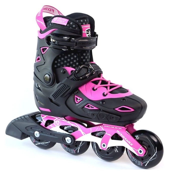 Дитячі розсувні ролики Flying Eagle S9 dual density рожеві 27-31