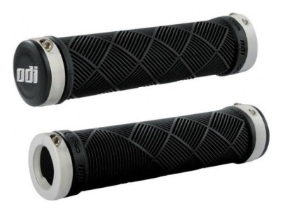 Гріпси ODI Ruffian MTB Lock-On Bonus Pack Black w/White Clamps, чорні з білими замками