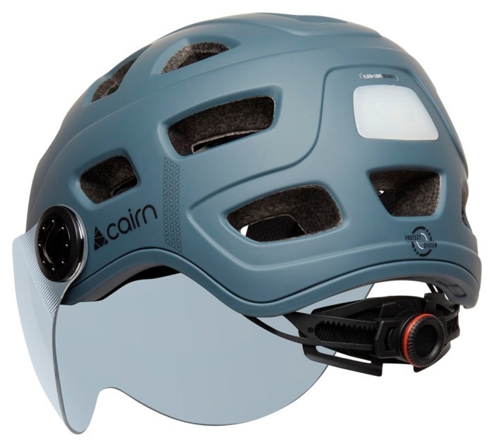 Велошлем Cairn Quartz Visor LED USB grey