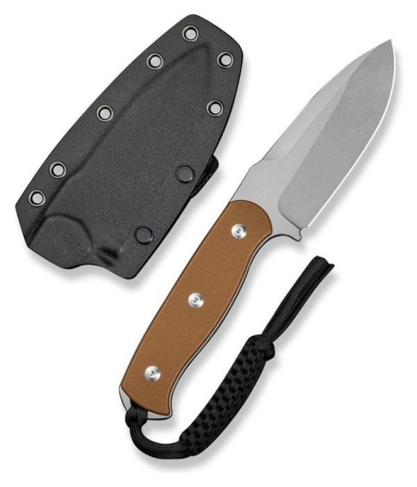 Ніж фіксований мисливський Sencut Toxodon, (11.6 см) 9Cr18MoV / G10 коричневий