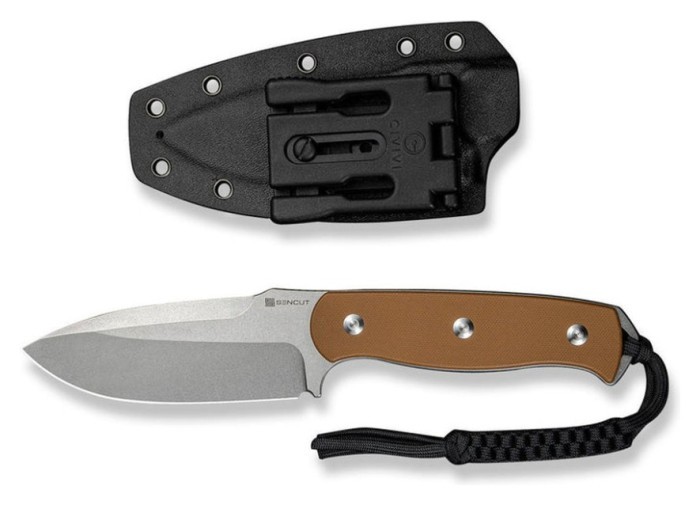 Ніж фіксований мисливський Sencut Toxodon, (11.6 см) 9Cr18MoV / G10 коричневий