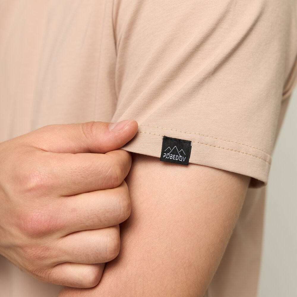 Чоловіча футболка бежева Pobedov Peremoga