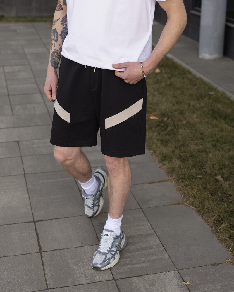 Чоловічі чорні шорти прямого крою весна/літо Pobedov Hype