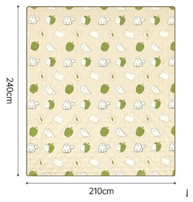 Килимок для пікніка водостійкий Naturehike CNK2350WS010, 210x240 см, бежевий з принтом