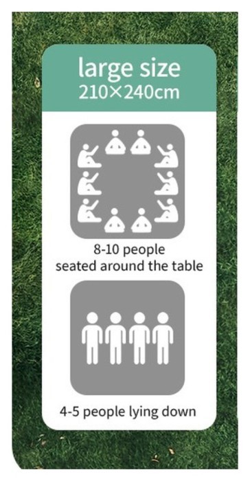 Килимок для пікніка водостійкий Naturehike CNK2350WS010, 210x240 см, бежевий з принтом