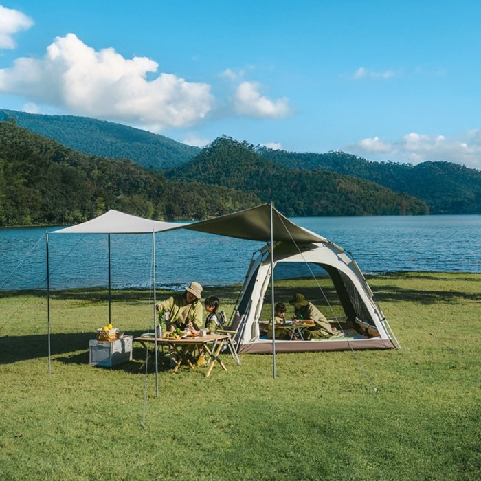 Намет чотиримісний із тентом автоматичний Naturehike Ango CNK2550WS010, коричневий