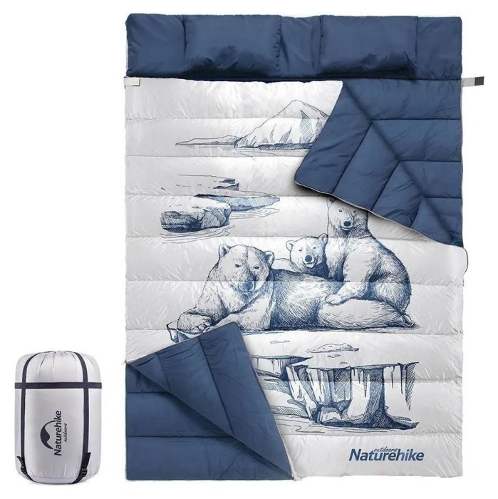 Спальний мішок двомісний Naturehike NH21MSD06, темно-синій